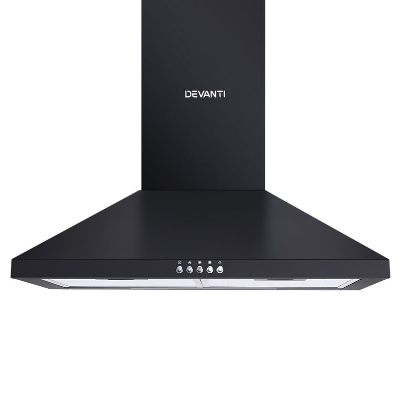 Devanti 600mm Range Hood 60cm Rangehood Black