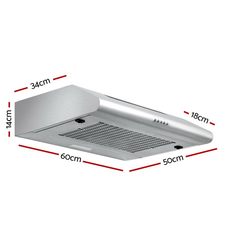 Devanti 600mm Range Hood 60cm Rangehood Stainless Steel