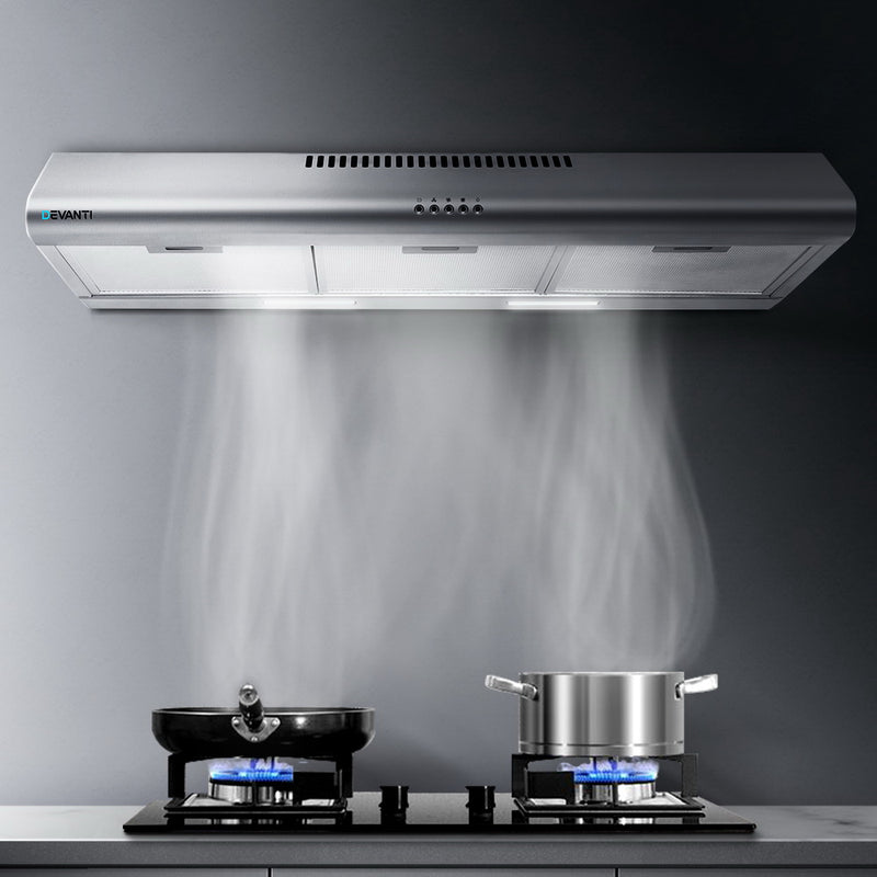 Devanti 900mm Range Hood 90cm Rangehood Stainless Steel