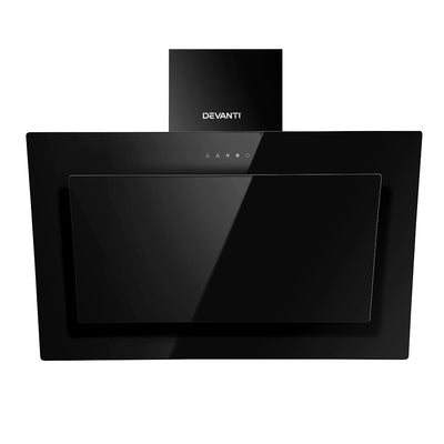 Devanti 900mm Range Hood 90cm Rangehood Glass Black