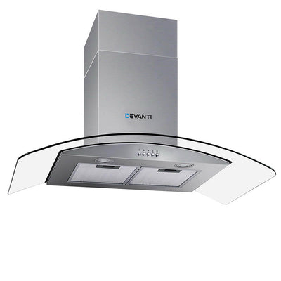 Devanti Range Hood 900mm Rangehood Kitchen Stainless Glass Canopy 90cm