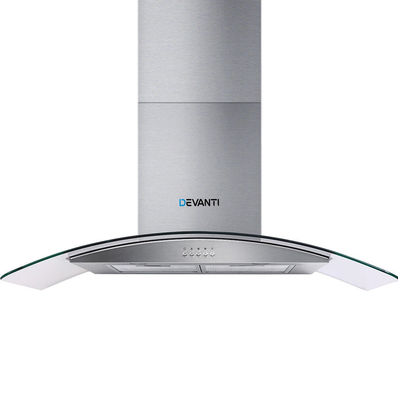 Devanti 900mm Range Hood 90cm Rangehood Glass Canopy