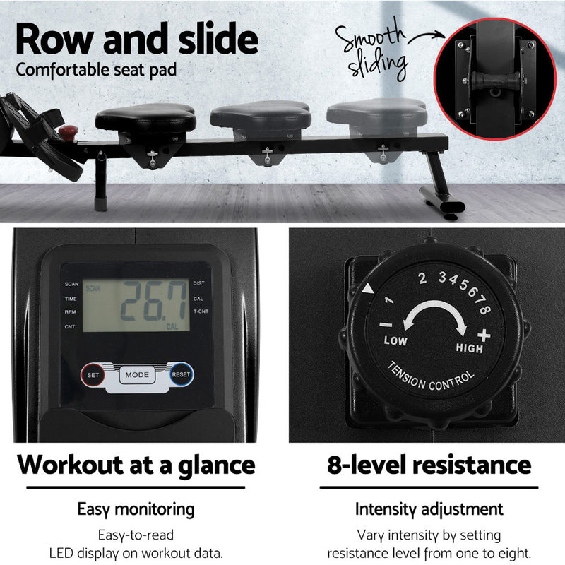 Everfit Rowing Machine Rower Magnetic Resistance Exercise Gym Home Cardio