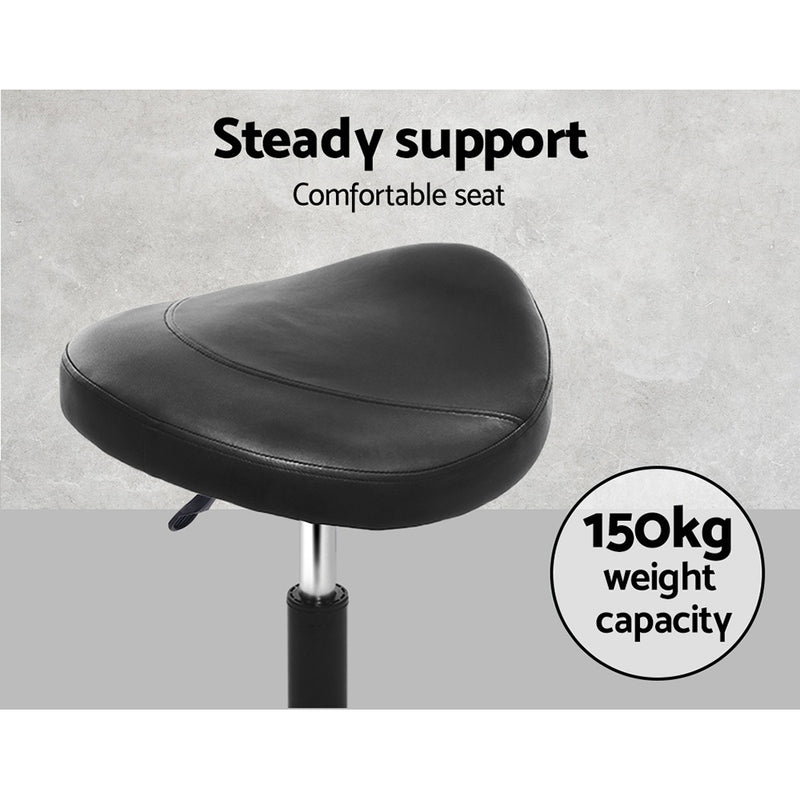 Artiss Salon Stool Saddle Swivel Chair