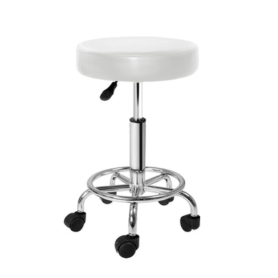 Artiss Round Chair Stools Salon Stool White Swivel Beauty Barber Hairdressing