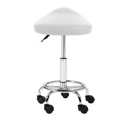 Artiss PU Leather Swivel Saddle Salon Chair - White