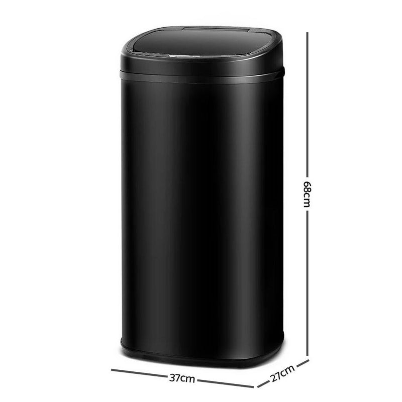 Devanti 58L Motion Sensor Bin Rubbish Automatic Black