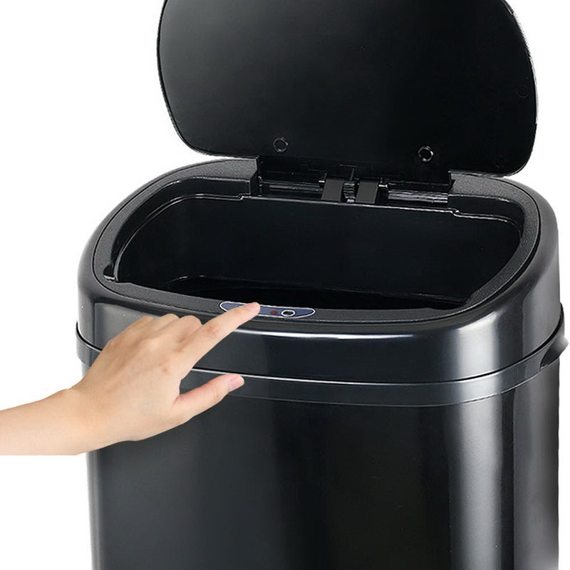 Devanti 58L Motion Sensor Bin Rubbish Automatic Black