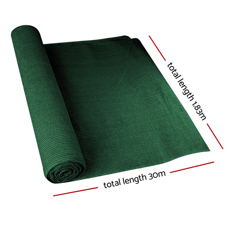 Instahut 70% Shade Cloth 1.83x30m Shadecloth Sail Heavy Duty Green