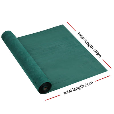 Instahut 30% Shade Cloth 1.83x50m Shadecloth Wide Heavy Duty Green