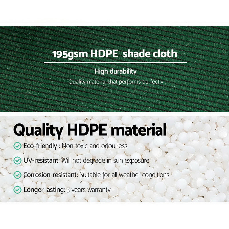 Instahut 90% Shade Cloth 3.66x10m Shadecloth Sail Heavy Duty Green