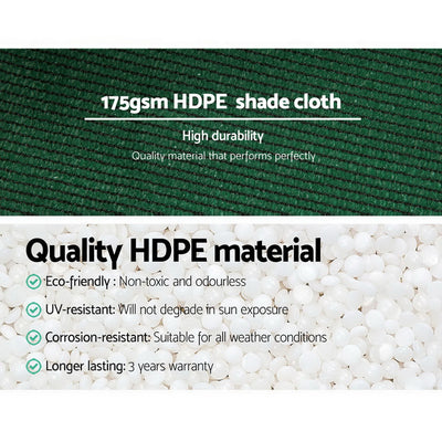 Instahut 70% Shade Cloth 3.66x20m Shadecloth Sail Heavy Duty Green