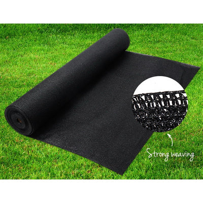 Instahut 70% Shade Cloth 3.66x30m Shadecloth Sail Heavy Duty Black