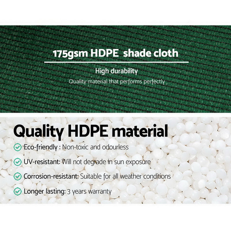 Instahut 70% Shade Cloth 3.66x30m Shadecloth Sail Heavy Duty Green