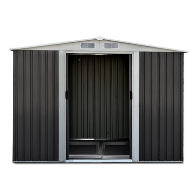 Giantz Garden Shed 2.58x2.07M w/Metal Base Sheds Outdoor Storage Double Door Tool