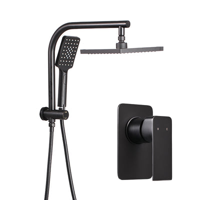 Cefito 8'' Rain Shower Head Set Handheld Round High Pressure Mixer Tap Black