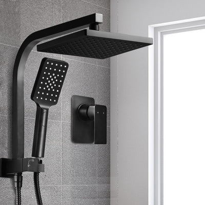 Cefito 8'' Rain Shower Head Set Handheld Round High Pressure Mixer Tap Black