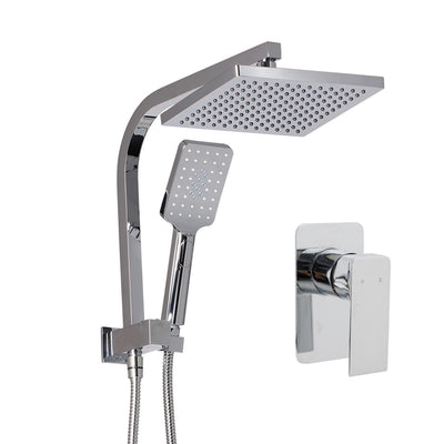 Cefito 8'' Rain Shower Head Set Handheld Round High Pressure Mixer Tap Chrome