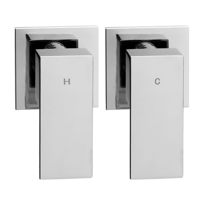 Cefito 10'' Rain Shower Head Set Handheld Square High Pressure Twins Tap Chrome