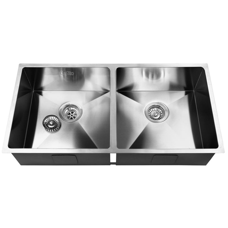 Cefito Kitchen Sink 86X44CM Stainless Steel Basin Double Bowl Silver