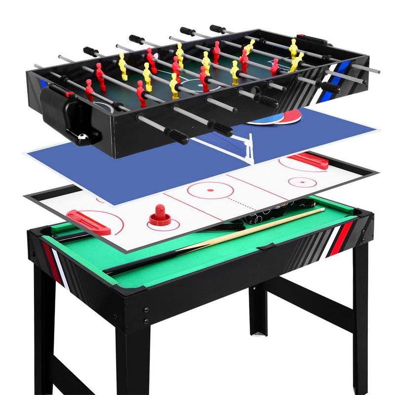 4FT 4-In-1 Soccer Table Tennis Ice Hockey Pool Game Football Foosball Kids Adult