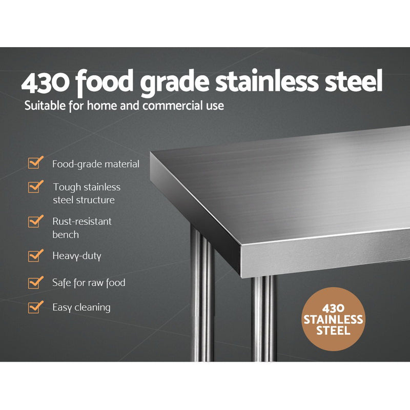 Cefito 1829x610mm Stainless Steel Kitchen Bench 430