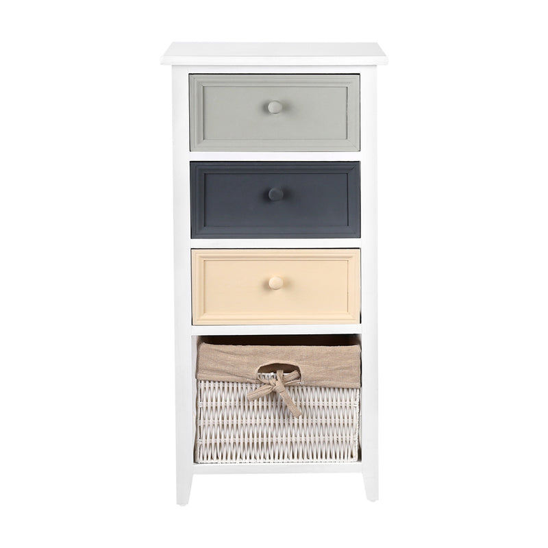 Artiss 3 Chest of Drawers with 1 Basket - BLUME