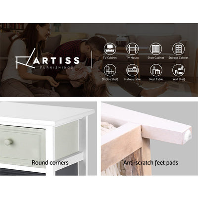 Artiss 3 Chest of Drawers with 1 Basket - BLUME