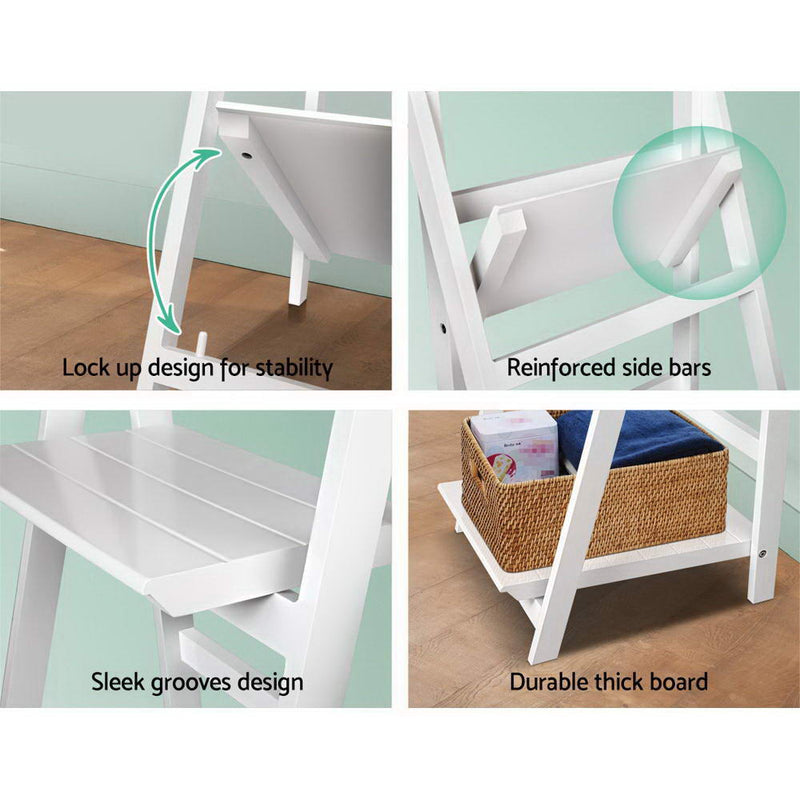 Artiss Bookshelf Corner Shelf 3 Tiers - ZANE White