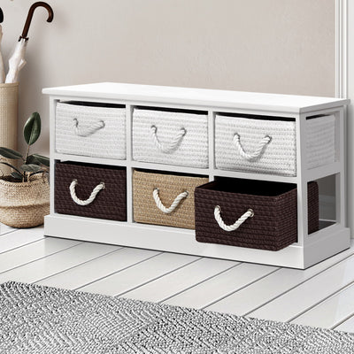 Artiss Storage Bench Shoe Organiser 6 Drawers Chest Cabinet Rack Box Shelf Stool