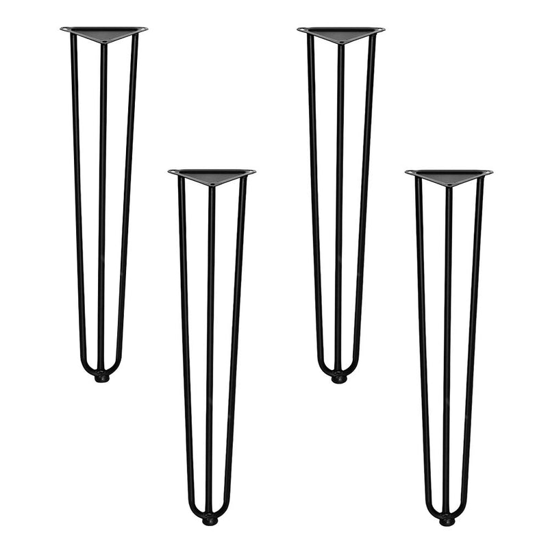 Set of 4 Hairpin Legs Coffee Dinner Table Steel Industrial Desk Bench 3 Rod Black 73CM