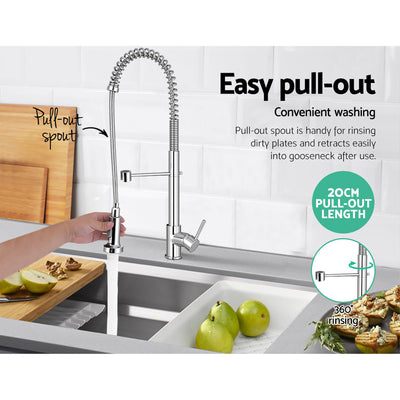 Cefito Kitchen Mixer Tap Pull Down 2 Modes Sink Faucet Basin Laundry Chrome