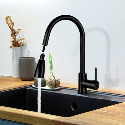 Cefito Kitchen Mixer Tap Pull Out 2 Mode Sink Faucet Basin Laundry Black