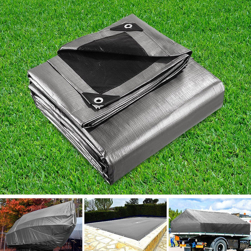 Instahut Tarp Tarpaulin 3x4.5m Canvas Camping Heavy Duty Sun Cover