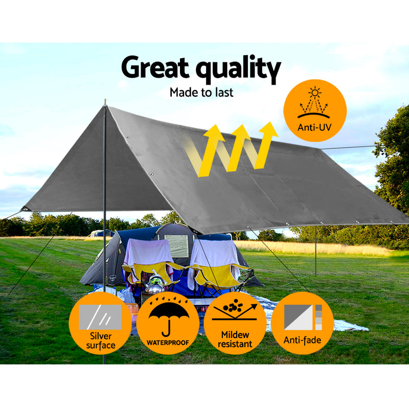 Instahut Tarp Tarpaulin 6x9m Canvas Camping Heavy Duty Sun Cover