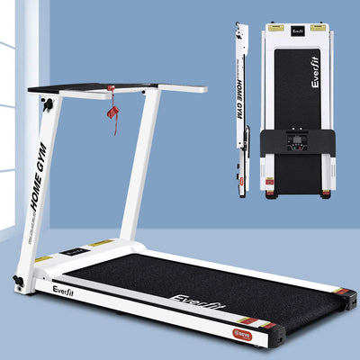 Everfit Treadmill Electric Home Gym Fitness Exercise Fully Foldable 420mm White