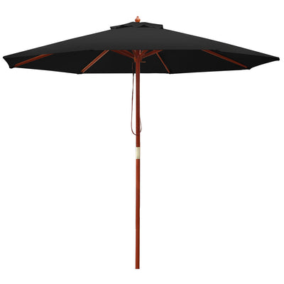 Instahut Outdoor Umbrella 2.7M Pole Cantilever Stand Garden Umbrellas Patio Black