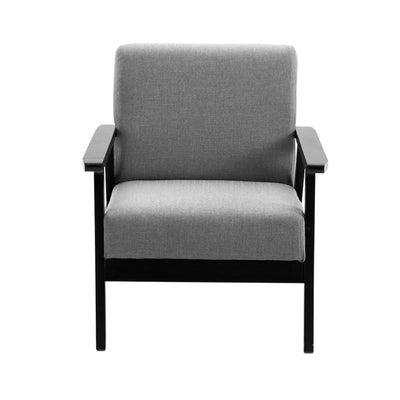 Artiss Fabric Dining Armchair - Black & Grey