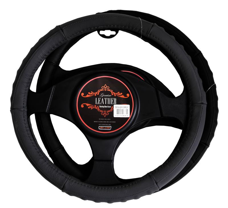 Denver Steering Wheel Cover - Black [Leather]