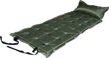 Trailblazer 21-Points Self-Inflatable Satin Air Mattress With Pillow - OLIVE GREEN