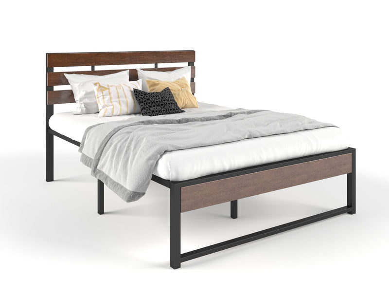 Ora Wooden and Metal Bed Frame King