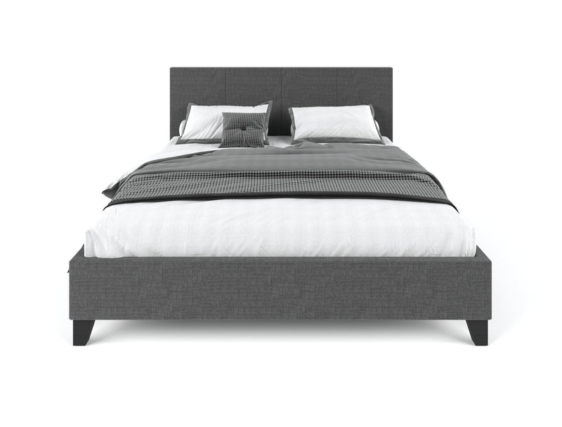 Pale Fabric Bed Frame - Charcoal Double