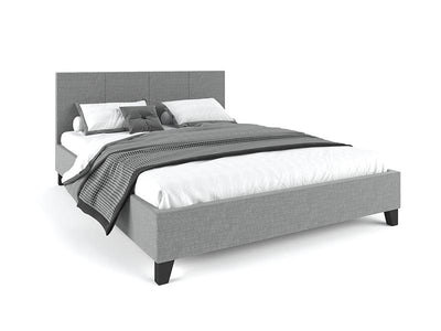 Pale Fabric Bed Frame - Grey King