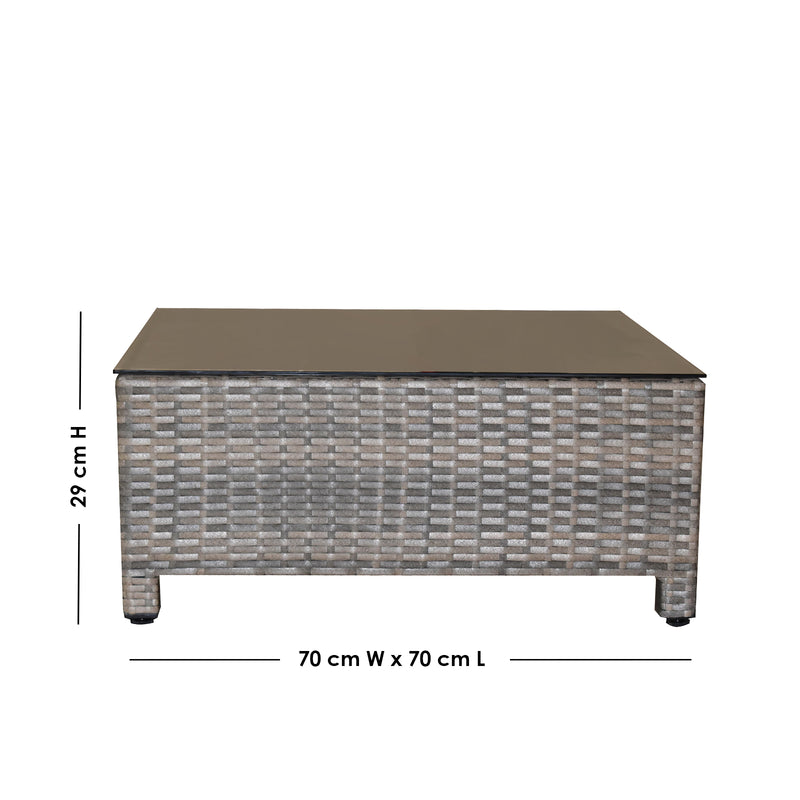 Milano Decor 5 Piece Outdoor Sofa Set Rattan Oatmeal Black Patio Garden Lounge