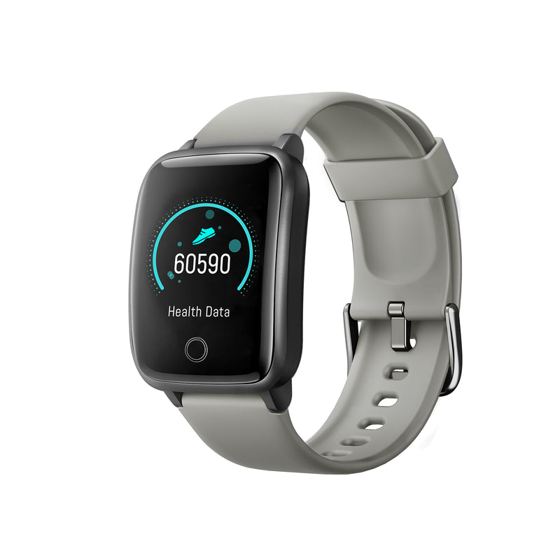 FitSmart Smart Watch Bluetooth Heart Rate Monitor Waterproof LCD Touch Screen - Silver Grey