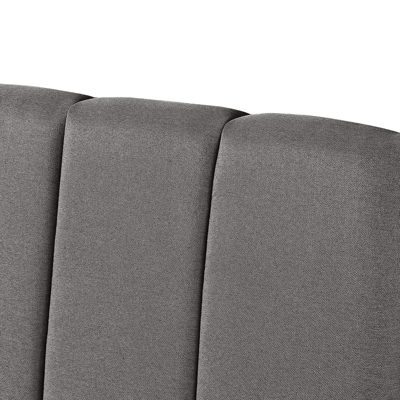 Milano Decor Valencia Mid Grey Bed Head Headboard Bedhead Upholstered - Queen - Mid Grey