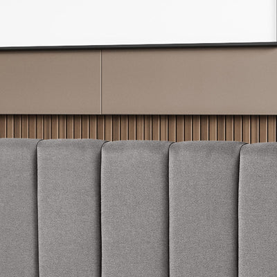 Milano Decor Valencia Mid Grey Bed Head Headboard Bedhead Upholstered - King - Mid Grey