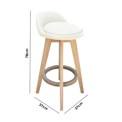 Milano Decor Phoenix Barstool Cream Chairs Kitchen Dining Chair Bar Stool - One Pack - Cream
