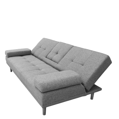 Casa Decor Mendoza 2 in 1 Sofa Bed Couch Grey Pull Down Cupholder 3 Seats Futon