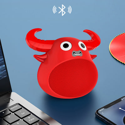 Fitsmart Bluetooth Animal Face Speaker Portable Wireless Stereo Sound - Red
